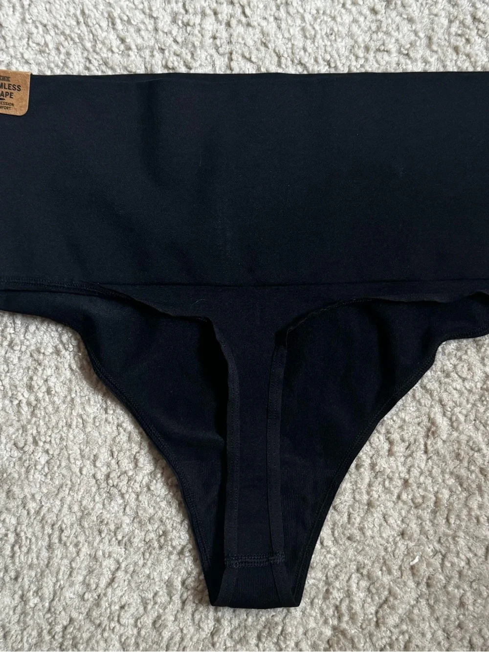 NWT Victoria's Secret PINK High-Waist Thong Panty - Black size XL